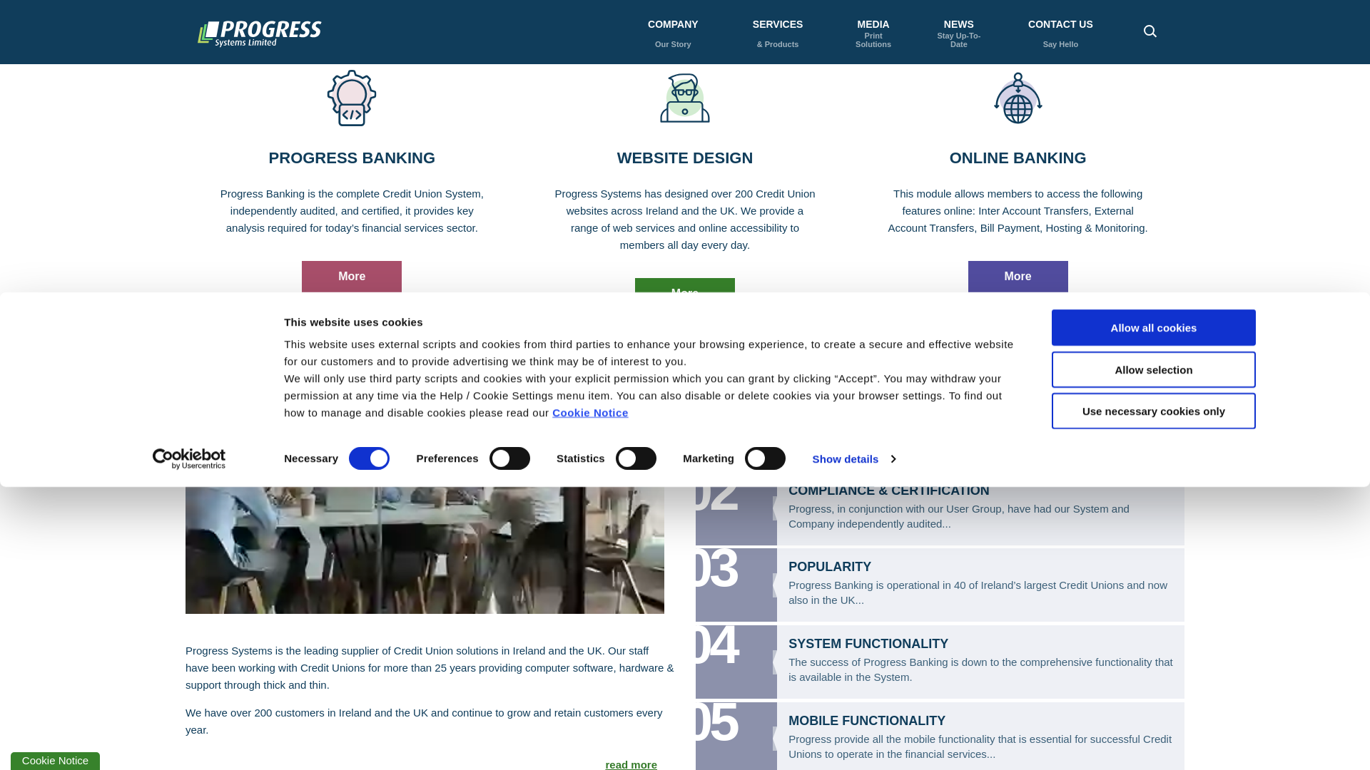 website screenshot of https://progress.ie/