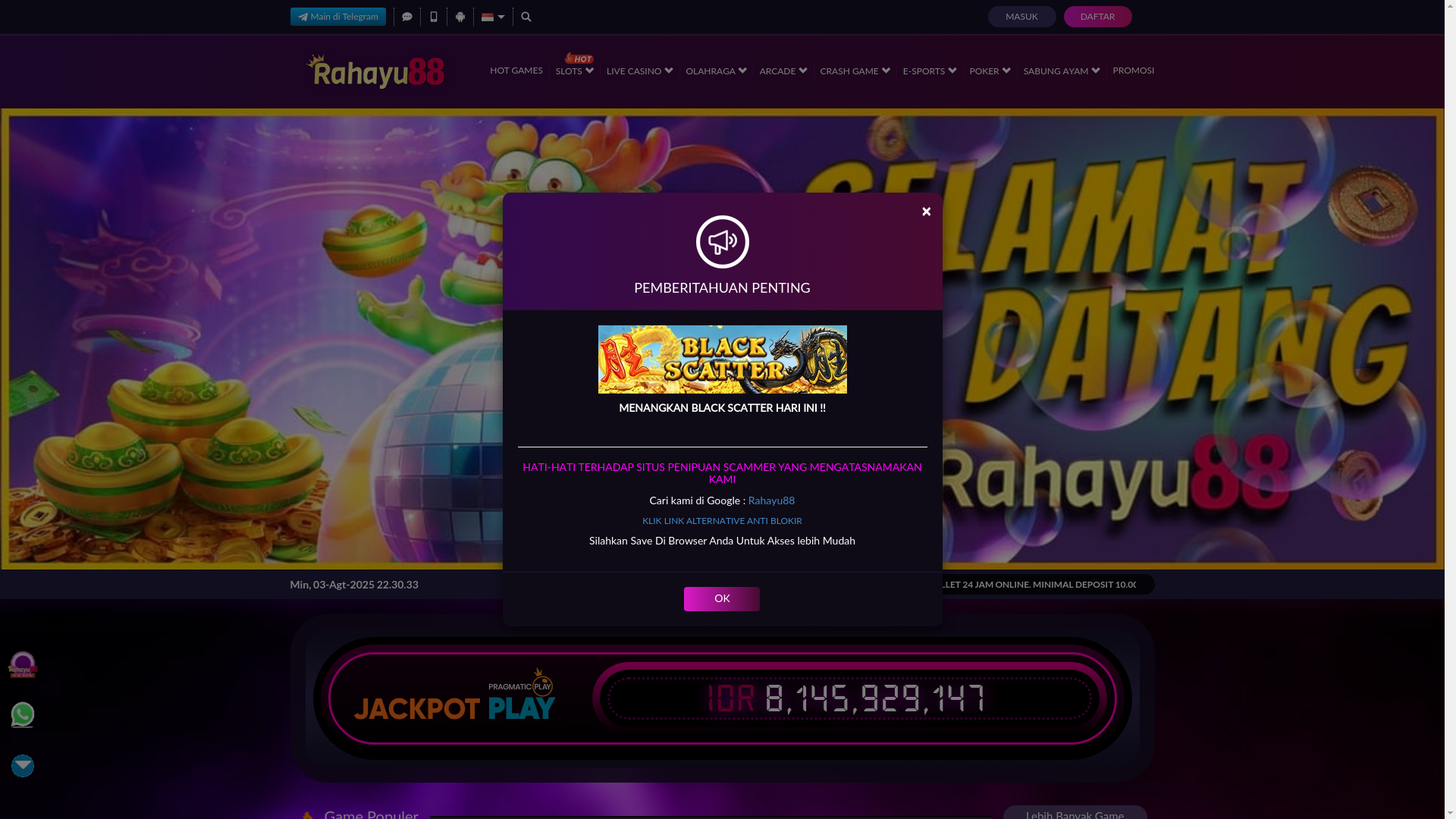 website screenshot of https://salamrahayu88.info/