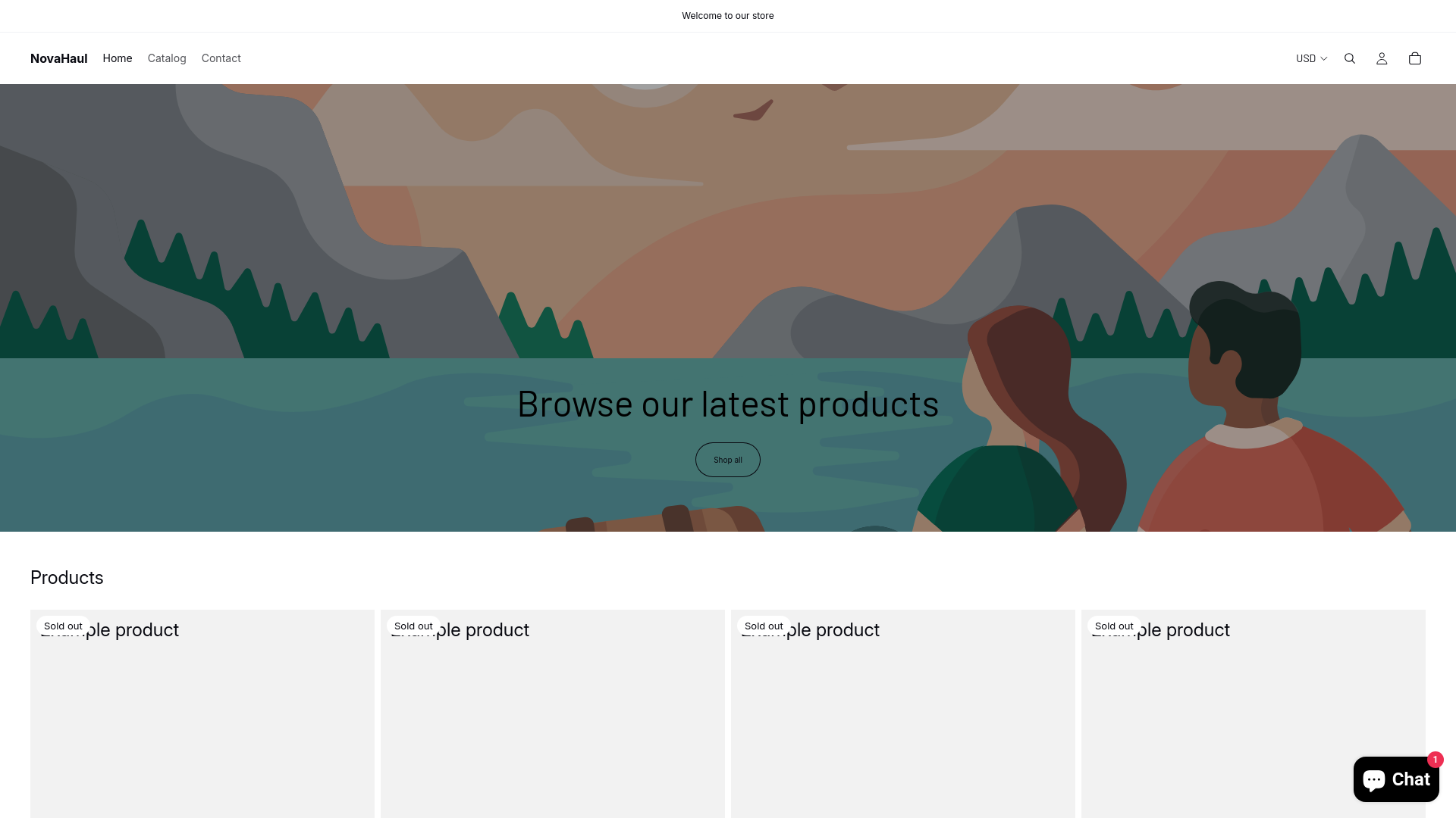 website screenshot of https://novahaul-store.com/