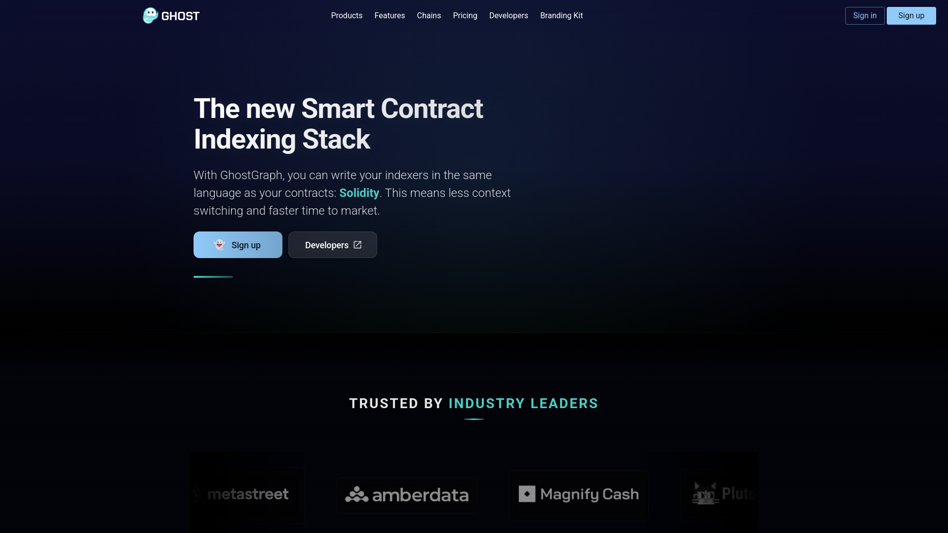 website screenshot of https://tryghost-landing.pages.dev/
