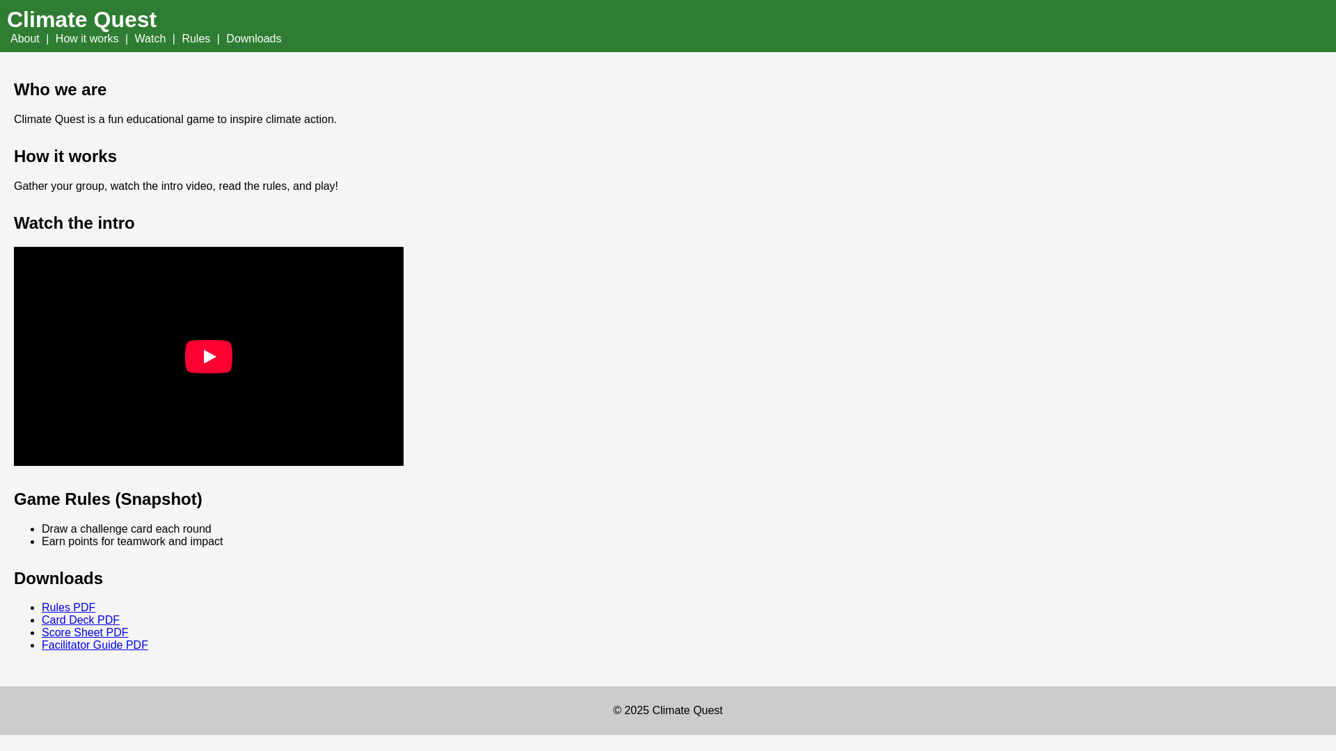 website screenshot of https://climate-quest-site.pages.dev/