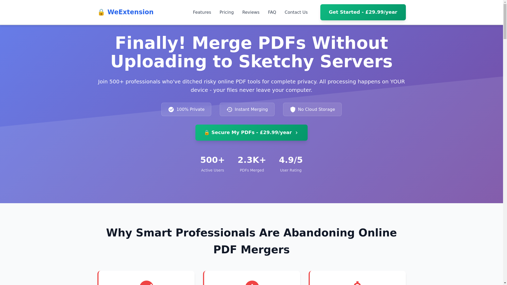 website screenshot of https://weextension.com/