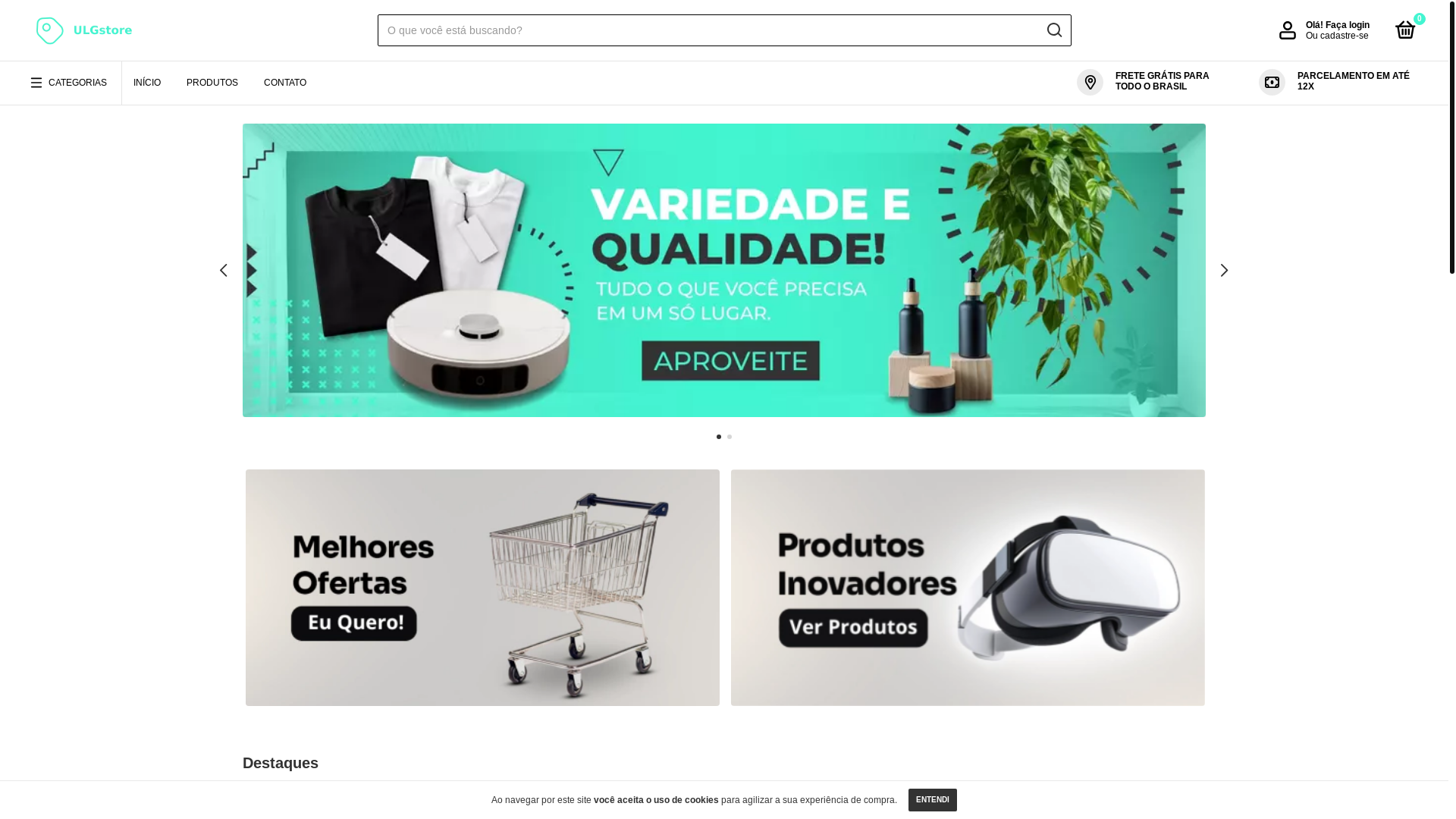 website screenshot of https://ulgstore.com.br/