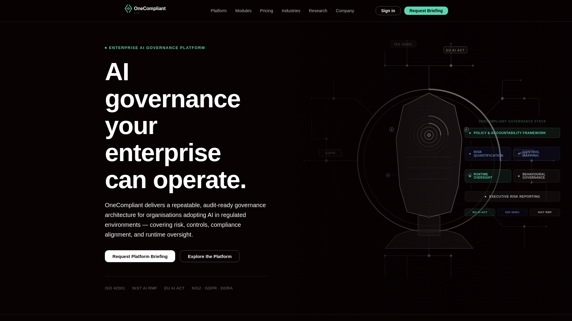 website screenshot of https://onecompliant.io/