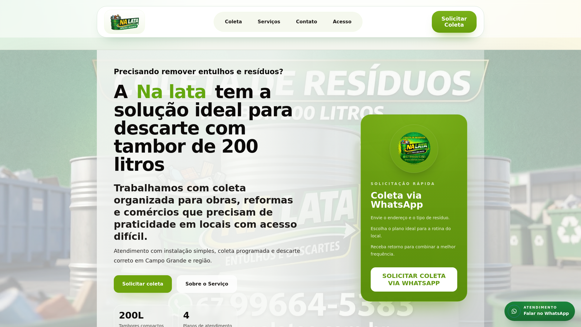 website screenshot of https://nalatas.com.br/