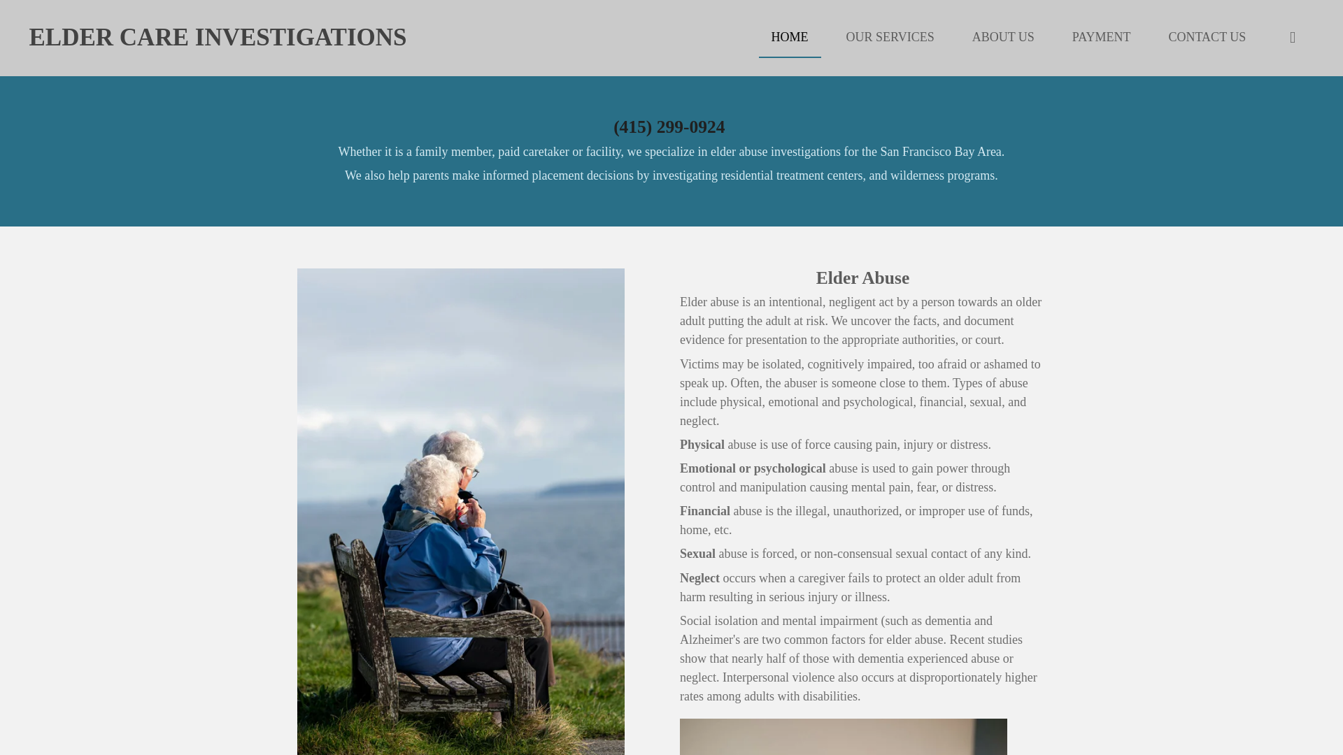 website screenshot of https://eldercareinvestigations.com/