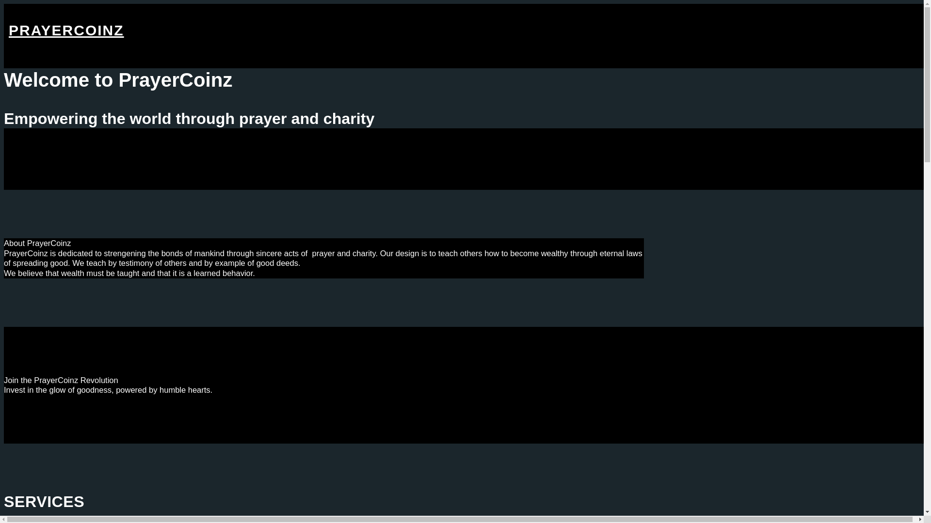website screenshot of https://prayercoinz.com/
