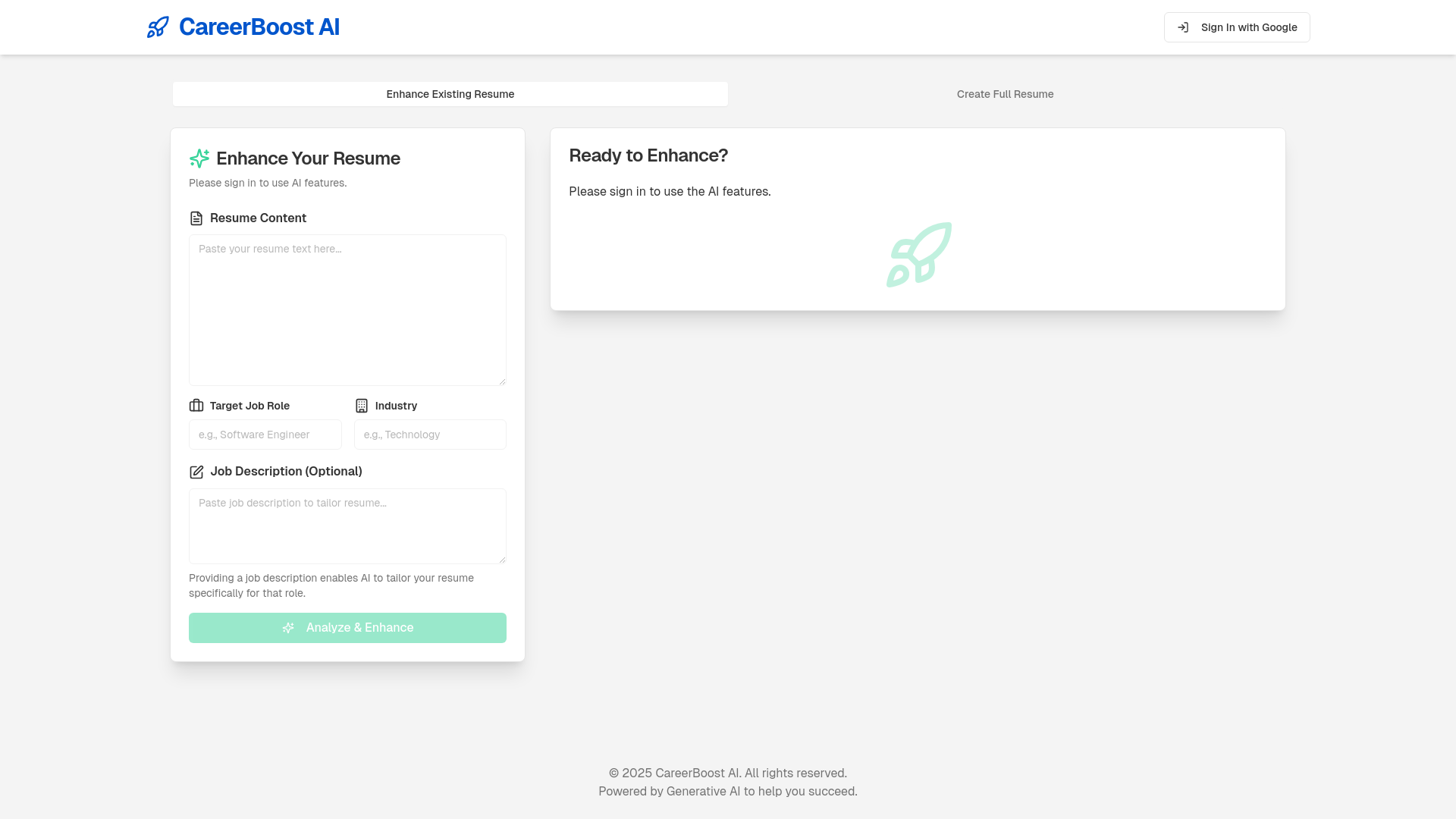 website screenshot of https://devresumeai.com/