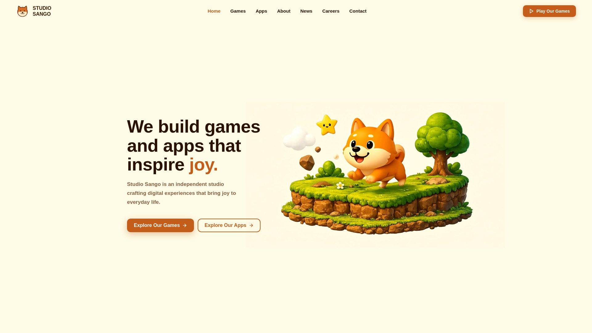 website screenshot of https://studiosango.io/