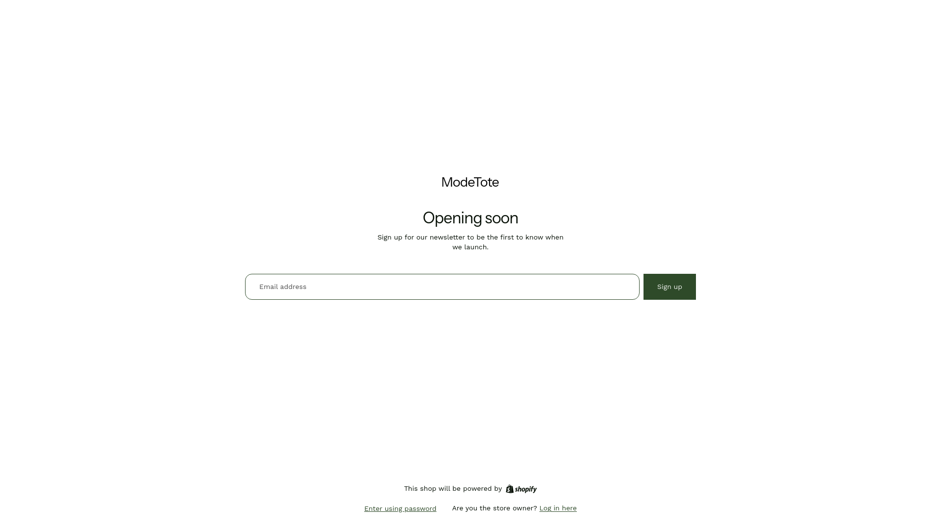 website screenshot of https://modetote.com/
