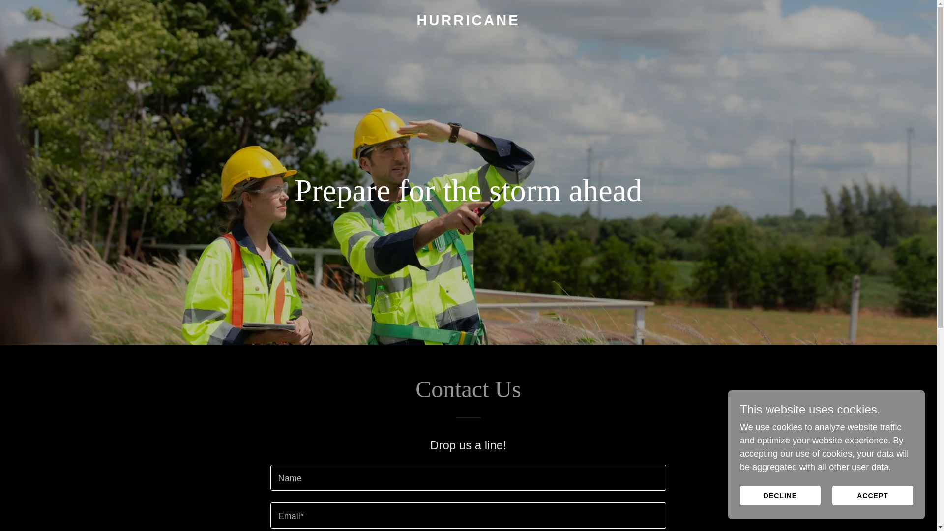 website screenshot of https://hurricaneinfo.xyz/