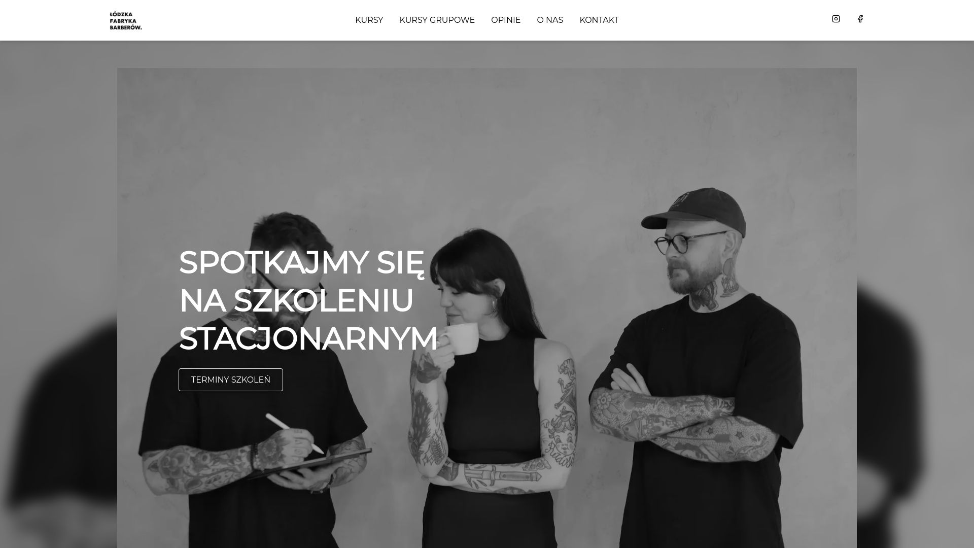 website screenshot of https://lodzkafabrykabarberow.pl/