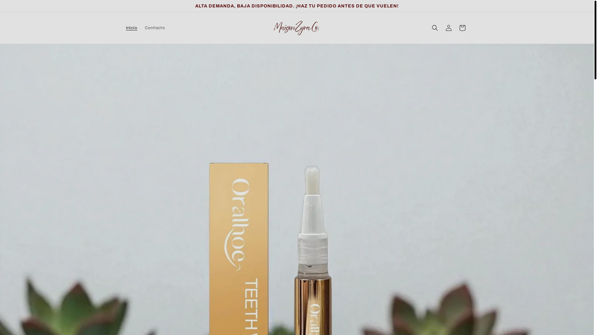 website screenshot of https://maisonzyraa.com/