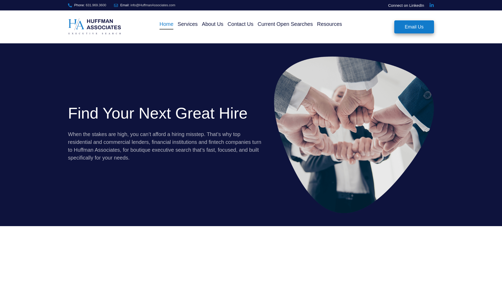 website screenshot of https://huffmanassociate.com/