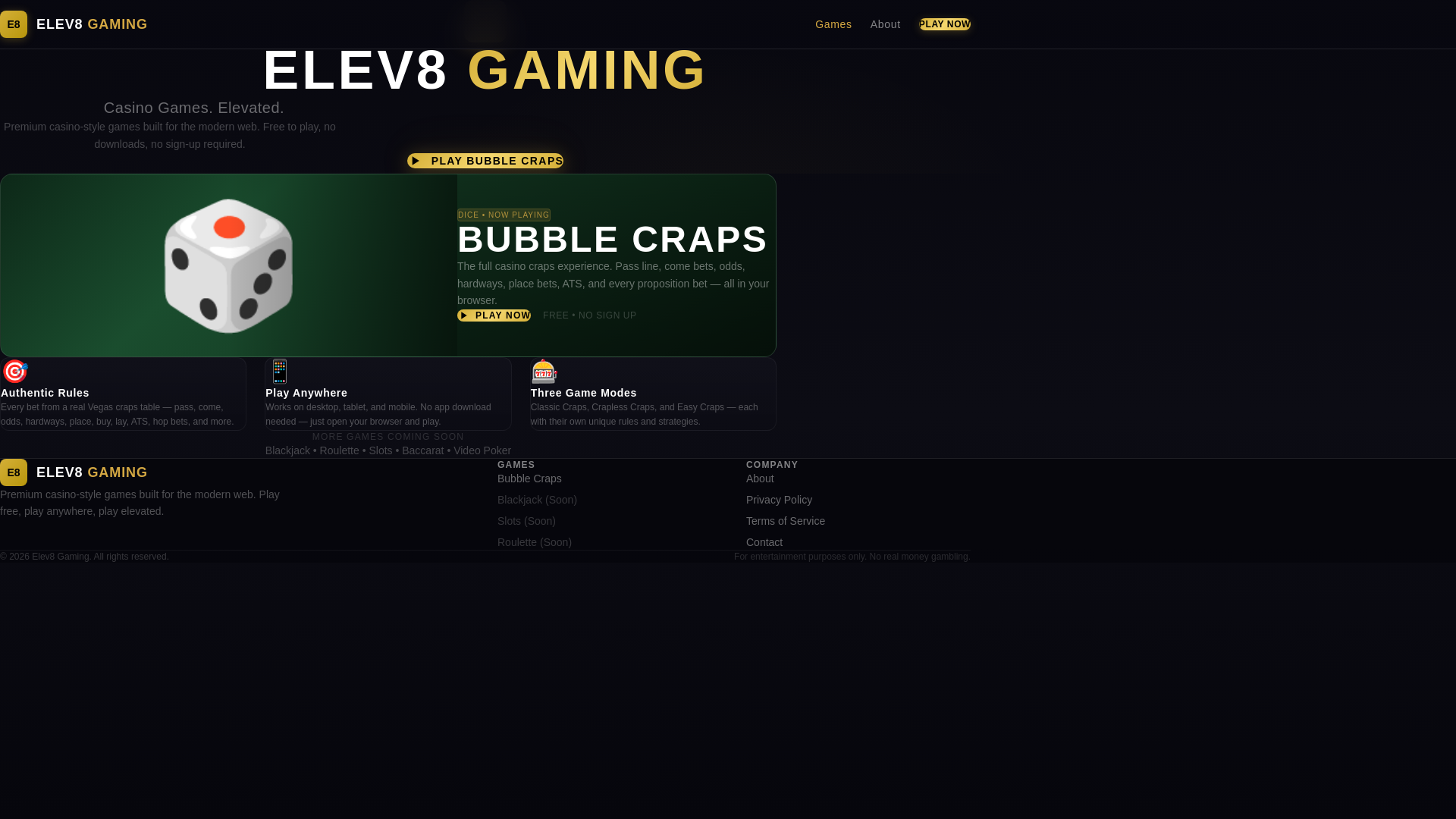 website screenshot of https://elev8gaming.pages.dev/