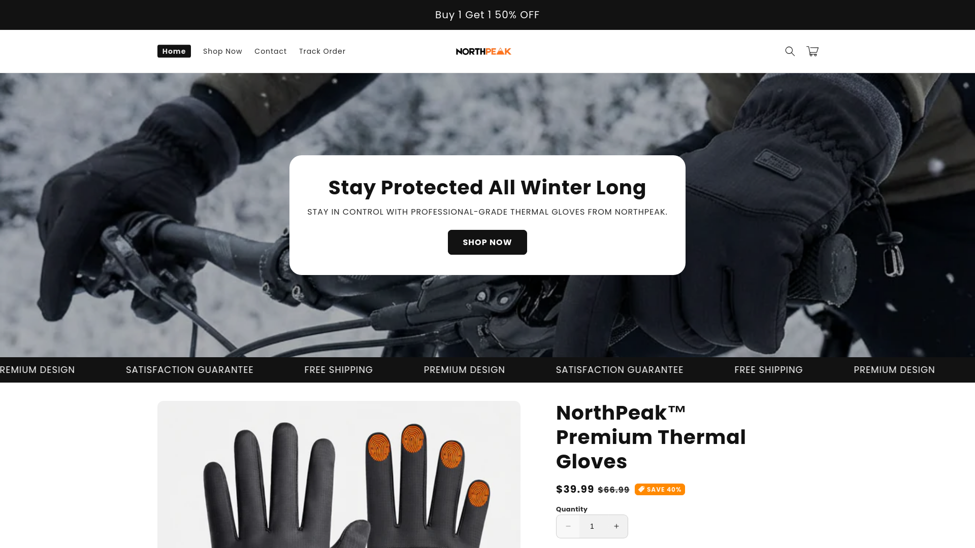 website screenshot of https://trynorthpeak.com/
