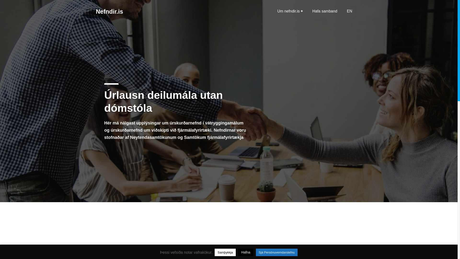 website screenshot of https://nefndir.is/