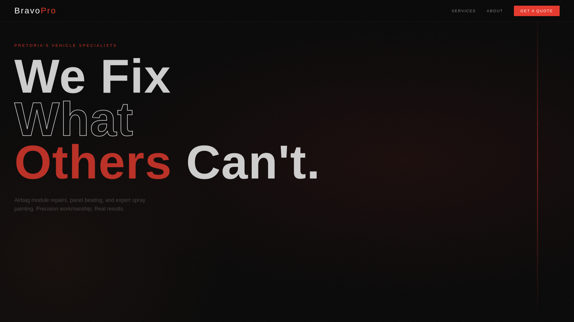 website screenshot of https://bravoproauto.co.za/