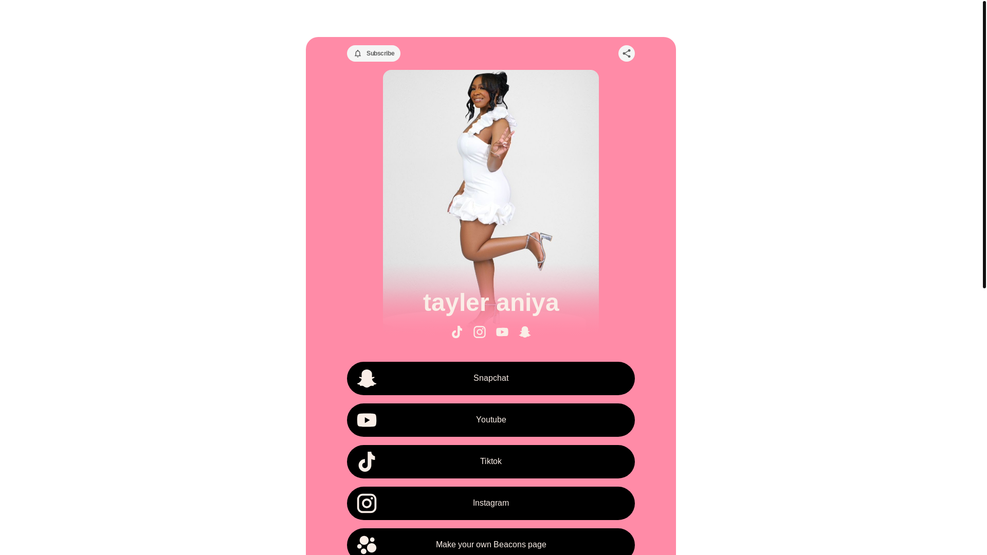 website screenshot of https://tayleraniyaa.com/