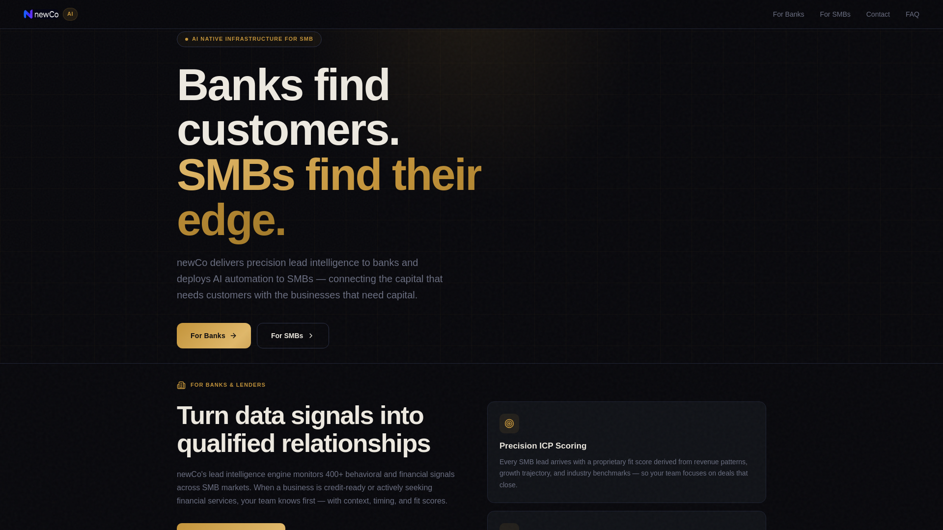 website screenshot of https://newcocorp.com/