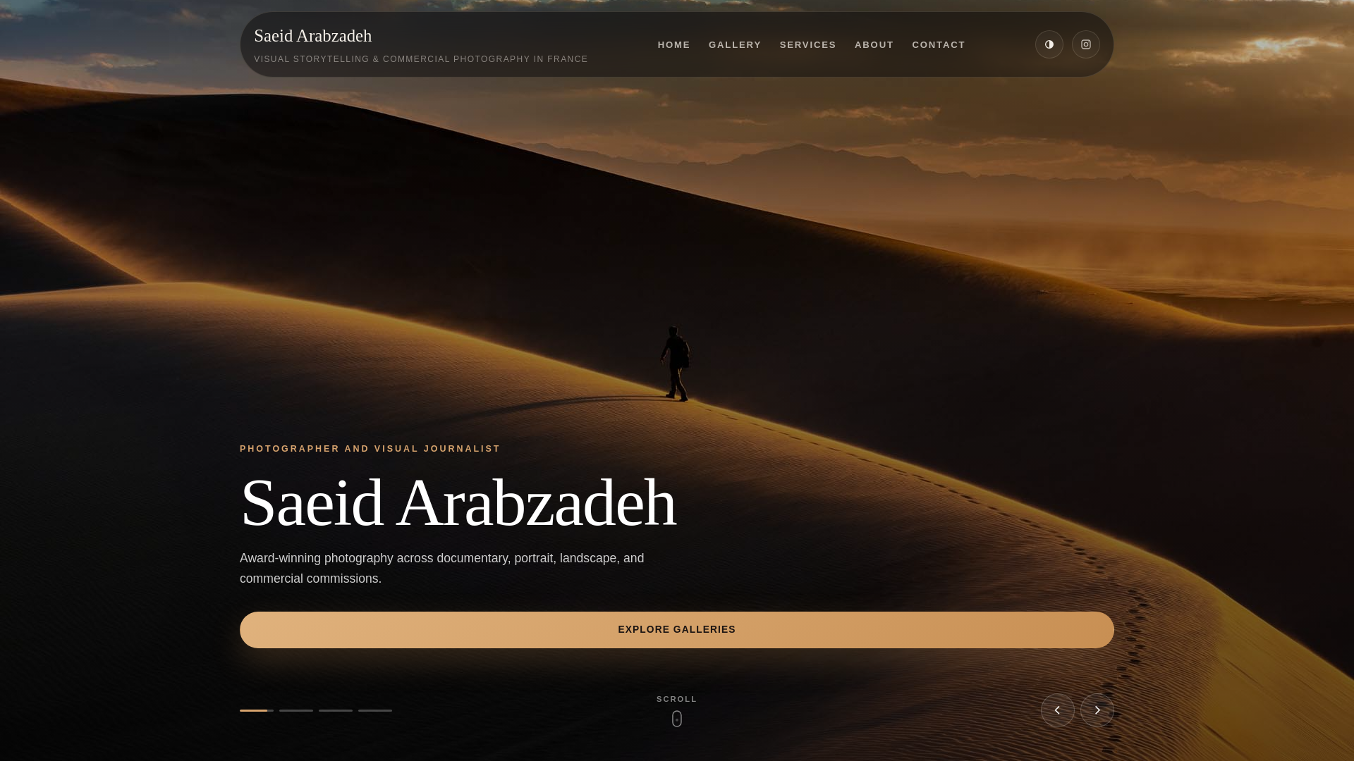 website screenshot of https://saeidimages.com