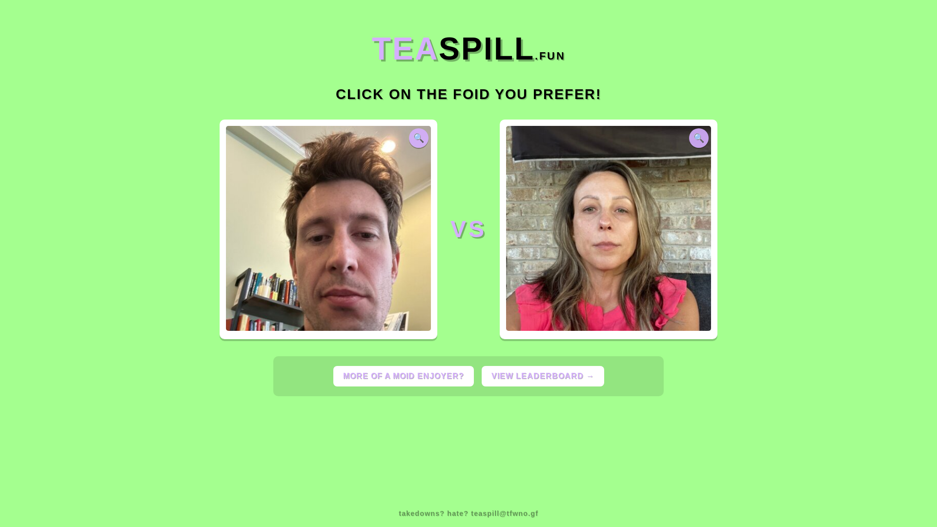 website screenshot of https://teaspill.fun/