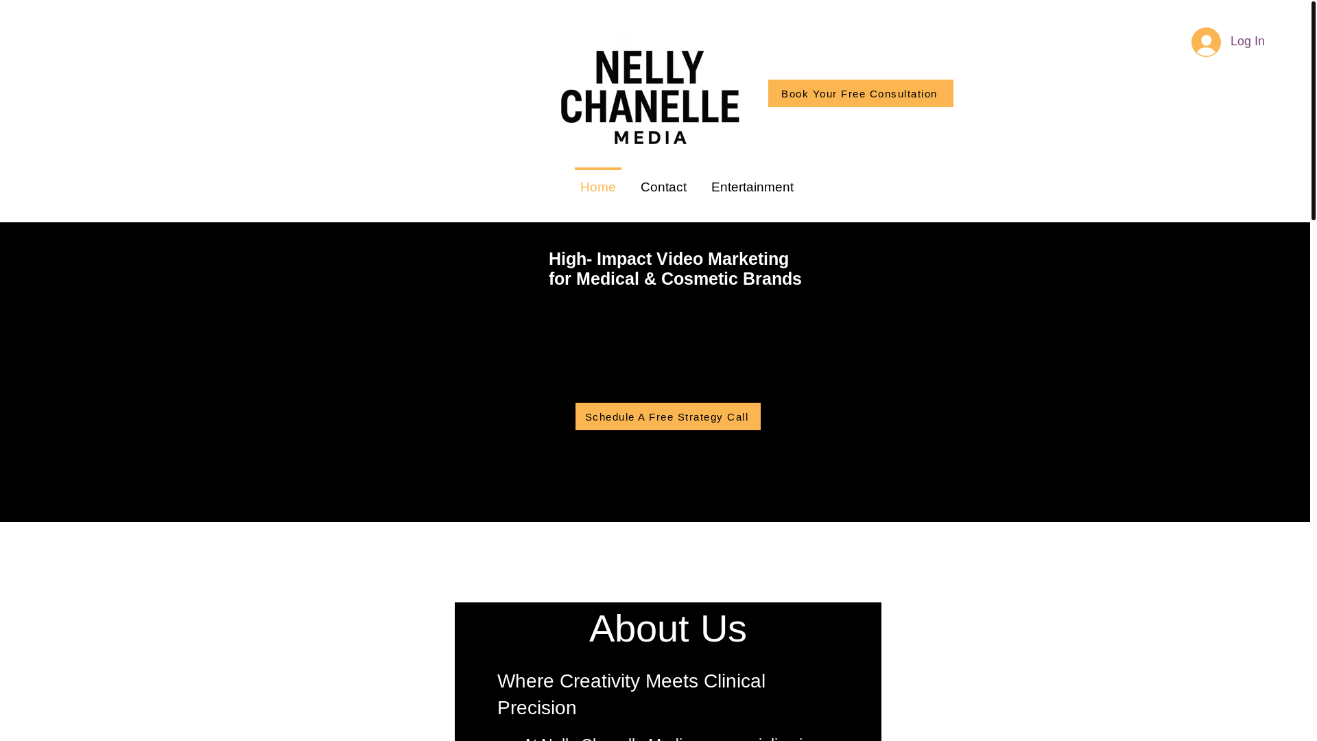 website screenshot of https://nellychanellemedia.com/