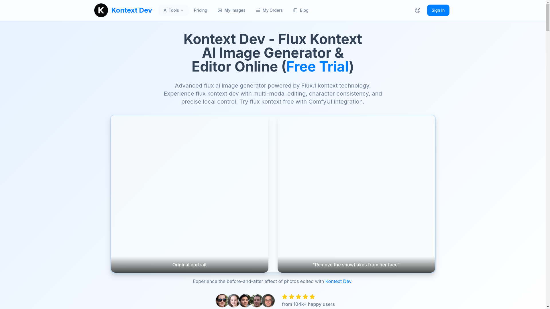 website screenshot of https://kontext-dev23.pages.dev/