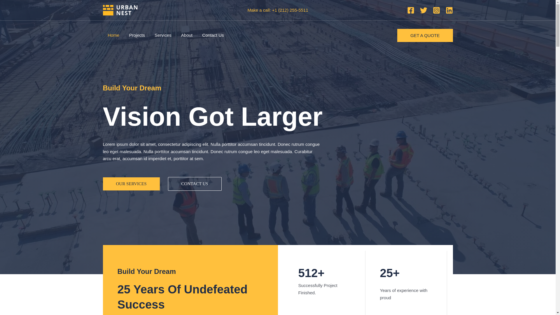 website screenshot of https://grcrealty.in/