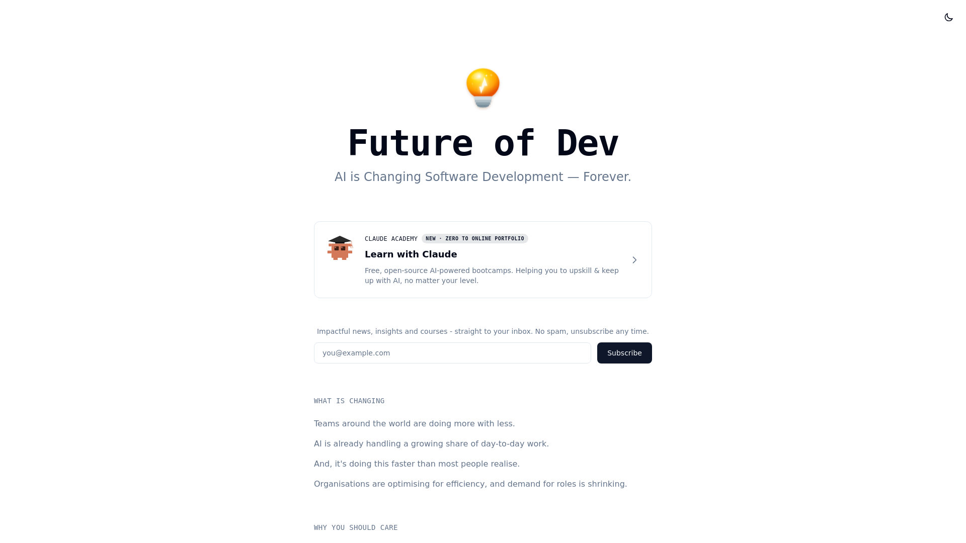 website screenshot of https://futureofdev.pages.dev/