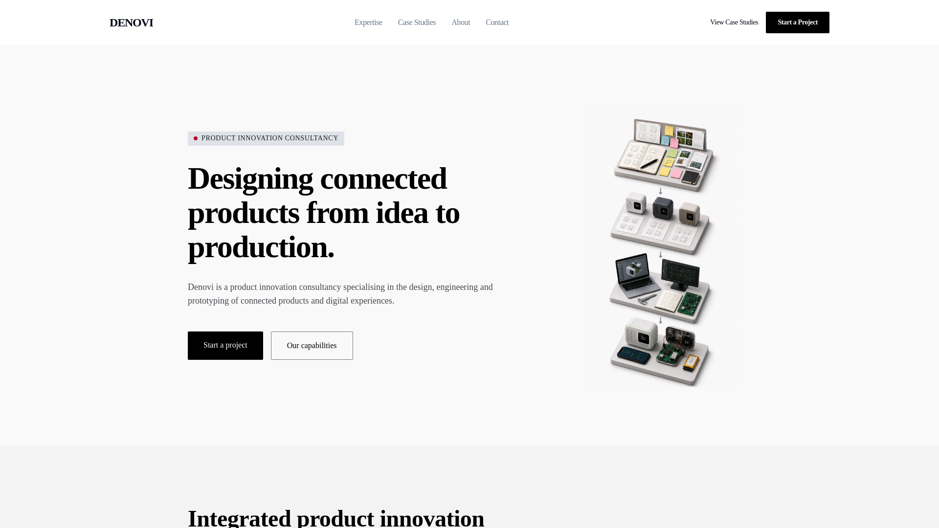 website screenshot of https://denovi-landing-2.pages.dev/