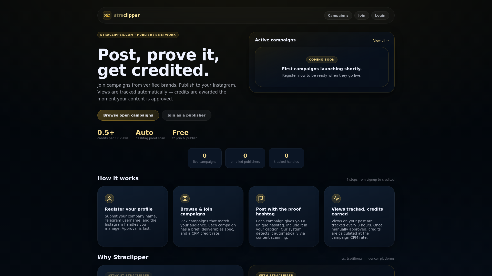 website screenshot of https://straclipper.com