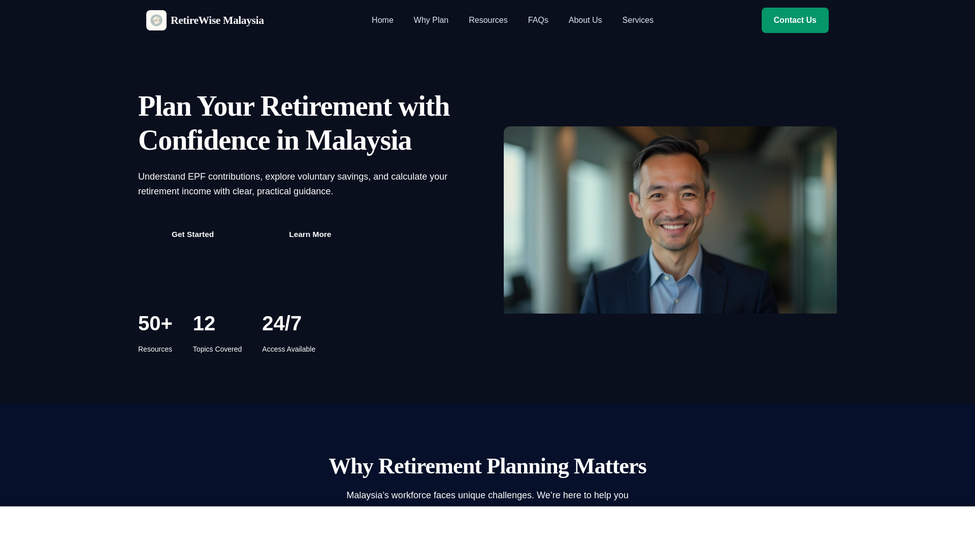 website screenshot of https://wealth-hub-my.com/