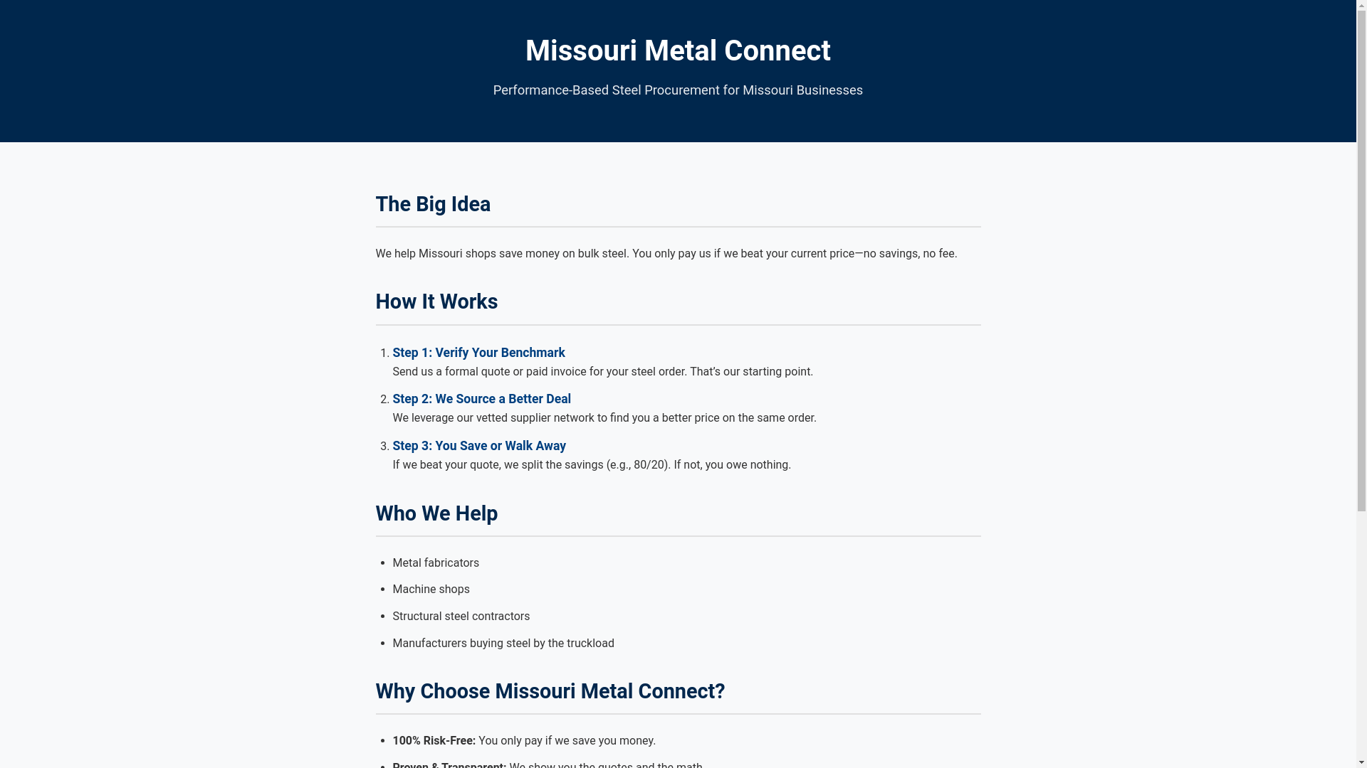 website screenshot of https://mometalconnect.pages.dev/