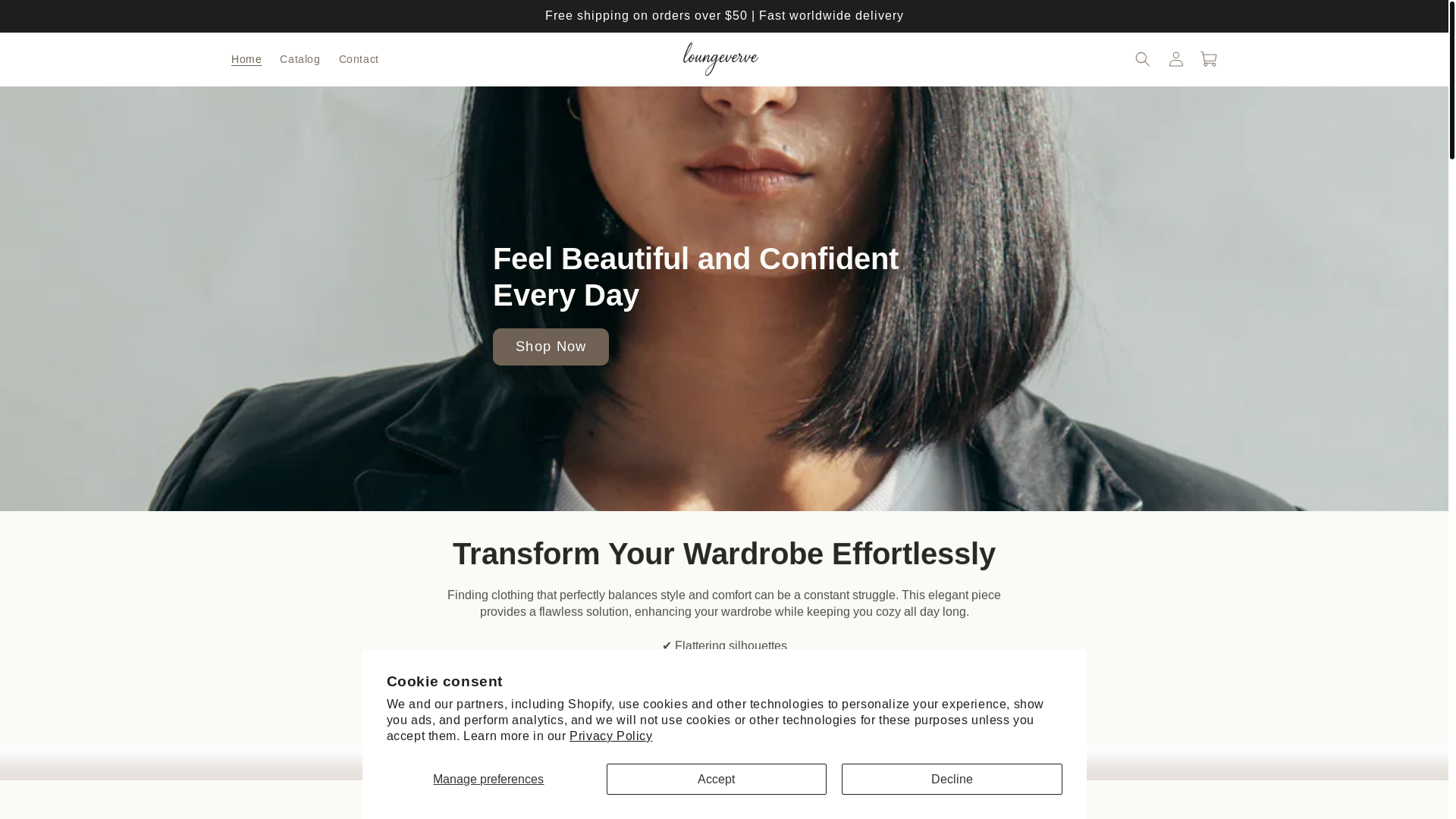 website screenshot of https://loungeverve.com/