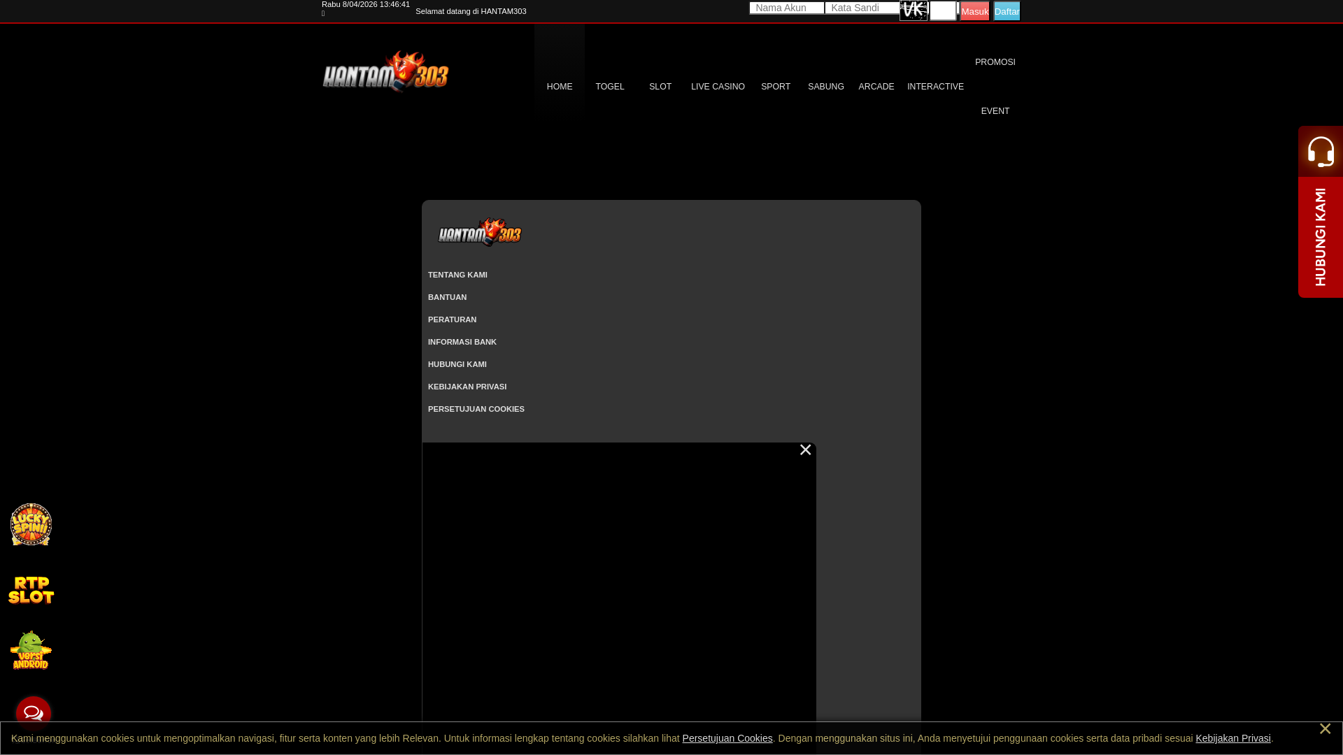 website screenshot of https://hantamcast.com