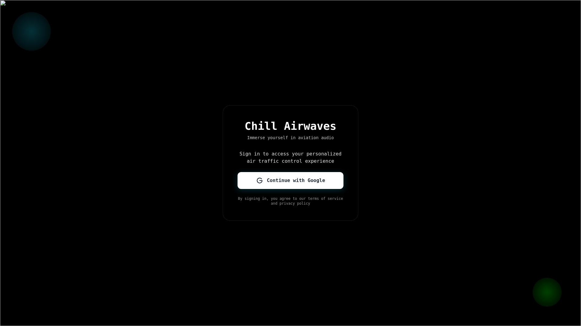 website screenshot of https://chill-airwaves-web-app.pages.dev/