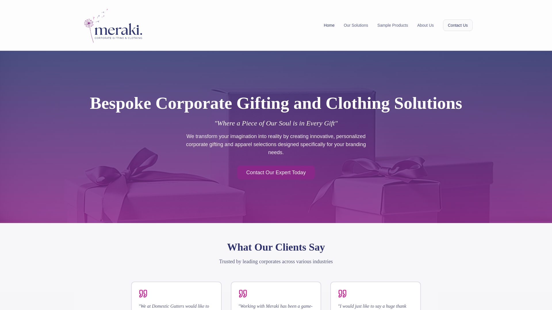 website screenshot of https://meraki-website-8xw.pages.dev/