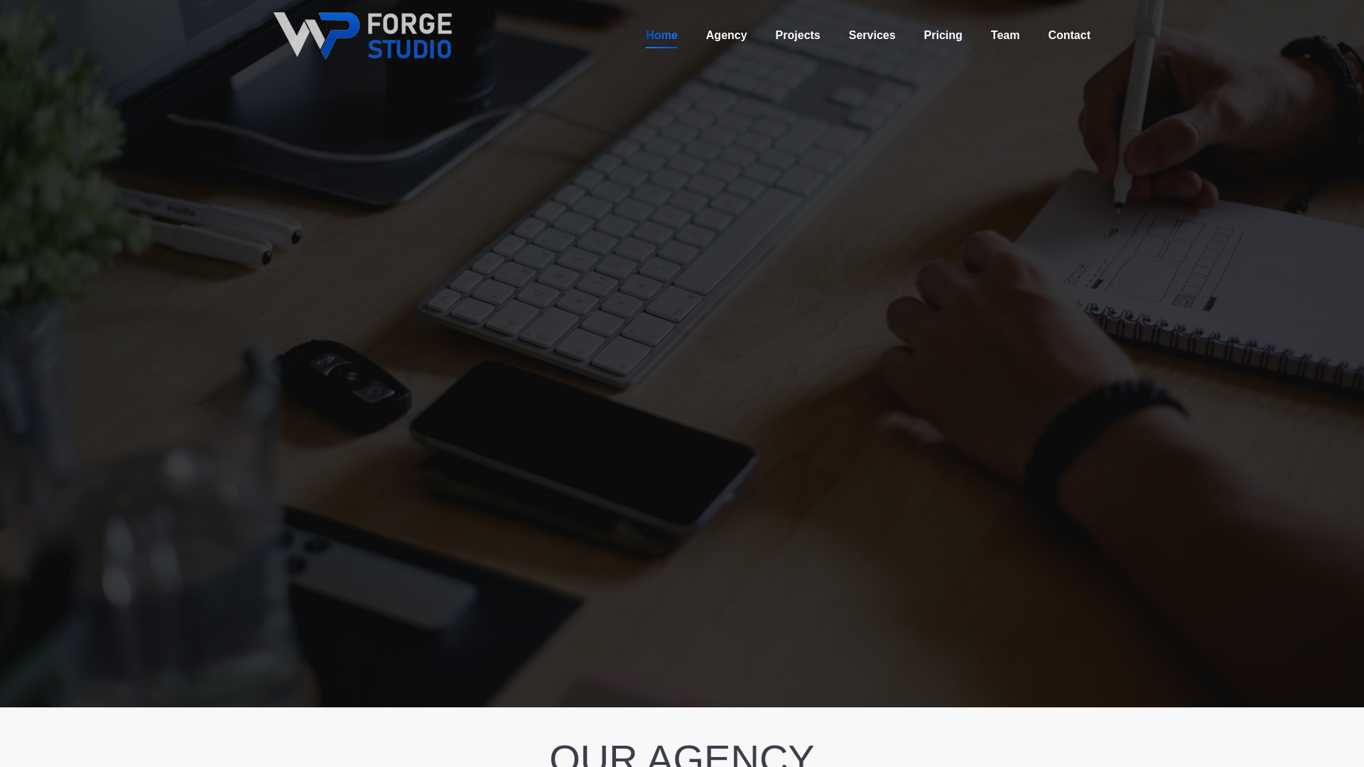 website screenshot of https://wpforgestudio.com/