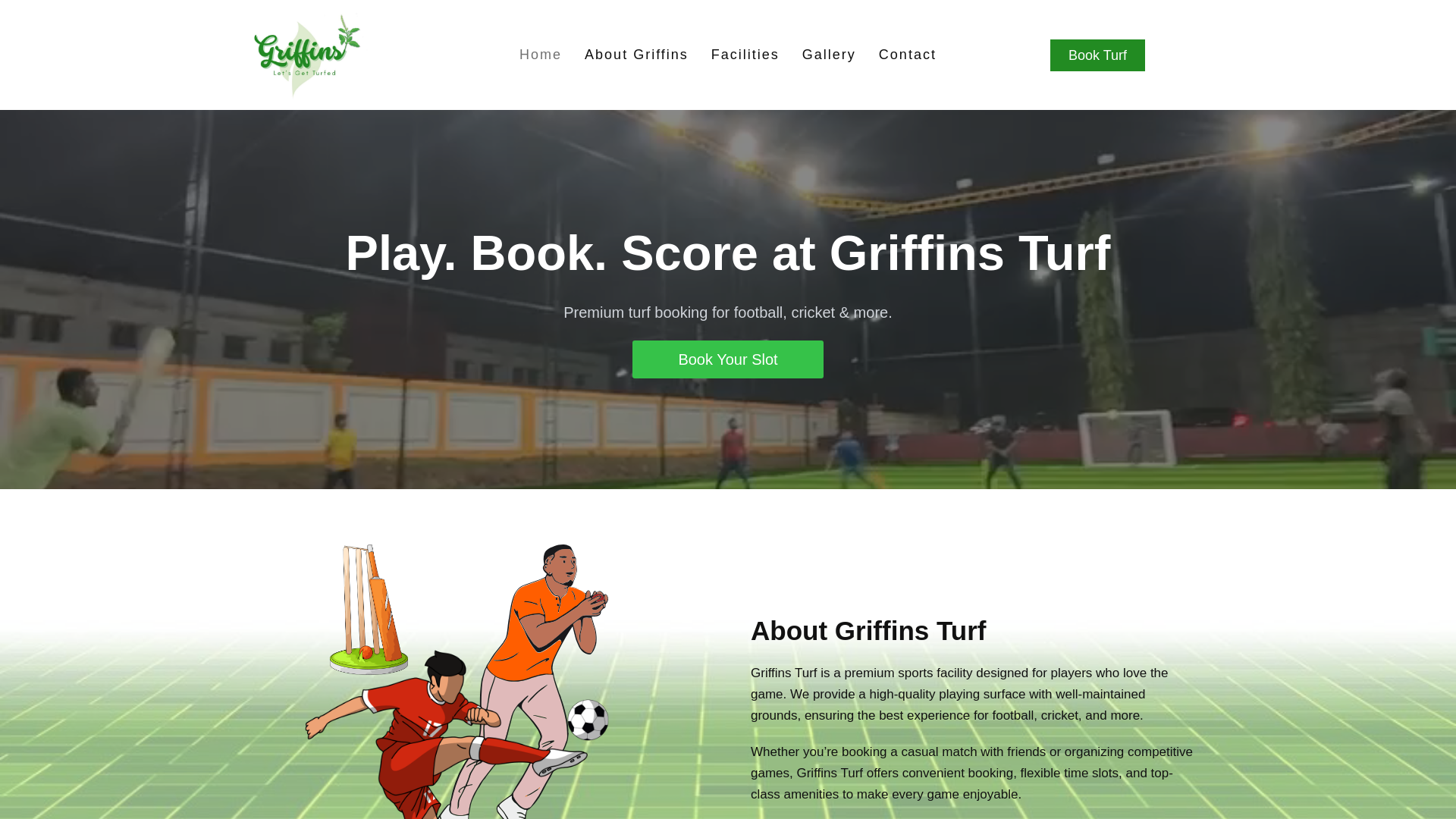website screenshot of https://griffinsturf.com/