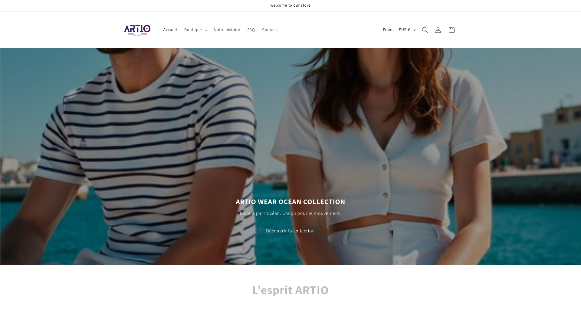 website screenshot of https://artiowear.com/