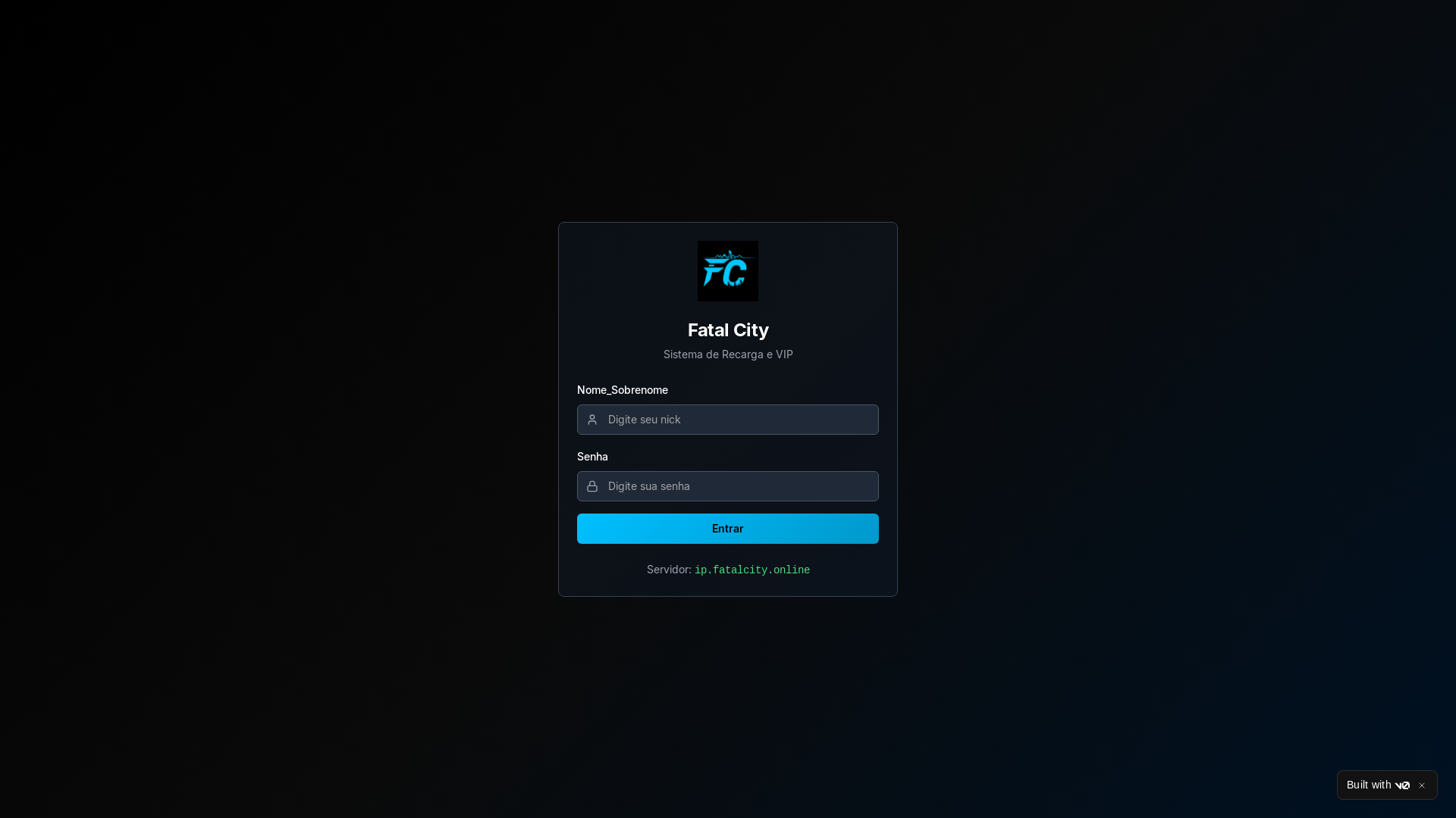 website screenshot of https://fatalcity.online/
