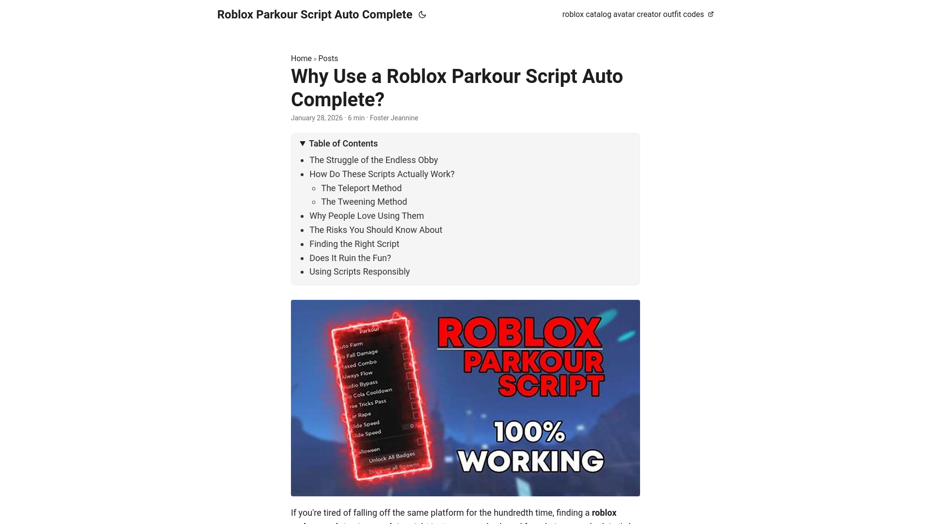website screenshot of https://roblox-parkour-script-auto-complete.pages.dev/