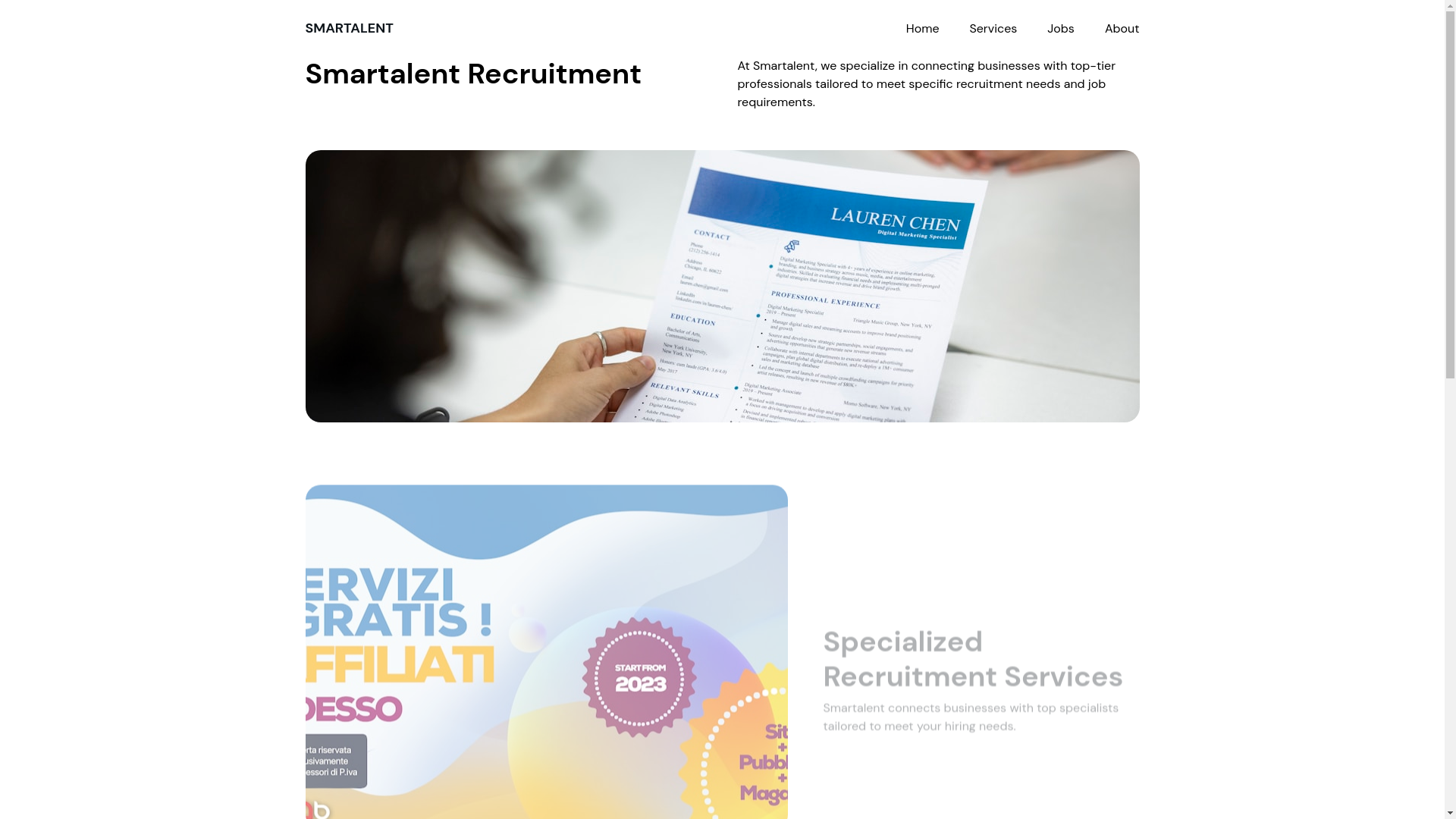 website screenshot of https://smartalent.ca/