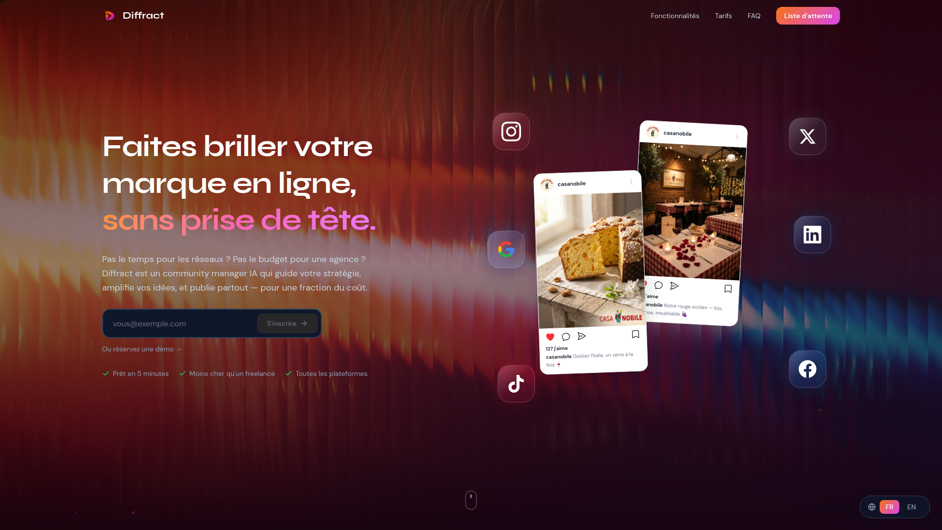 website screenshot of https://diffract-landing-prod.pages.dev/
