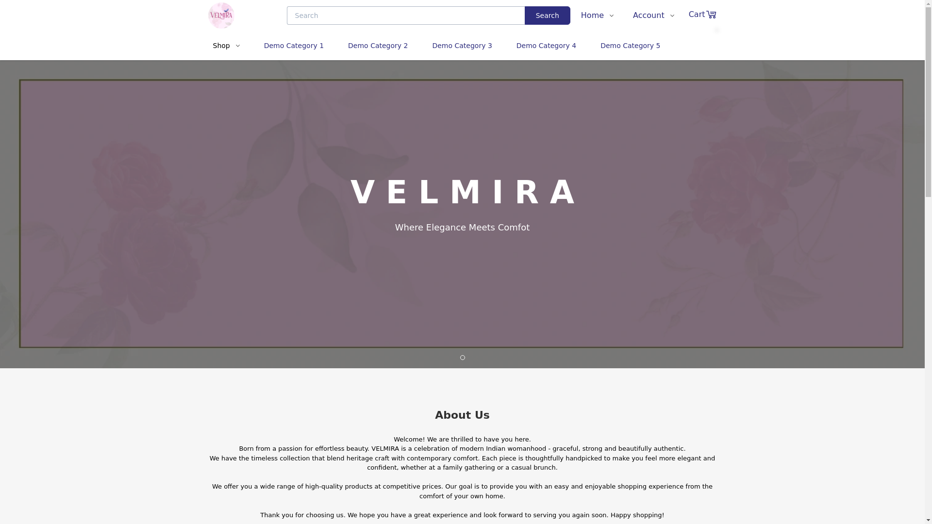 website screenshot of https://houseofvelmira.com/