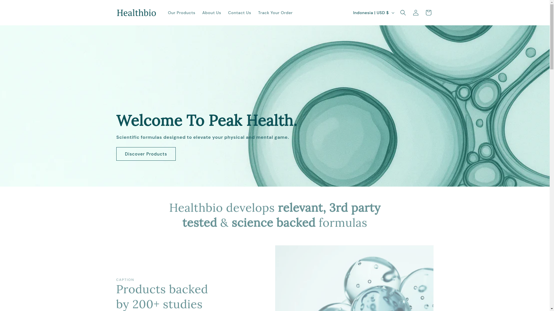 website screenshot of https://healthbio.io/