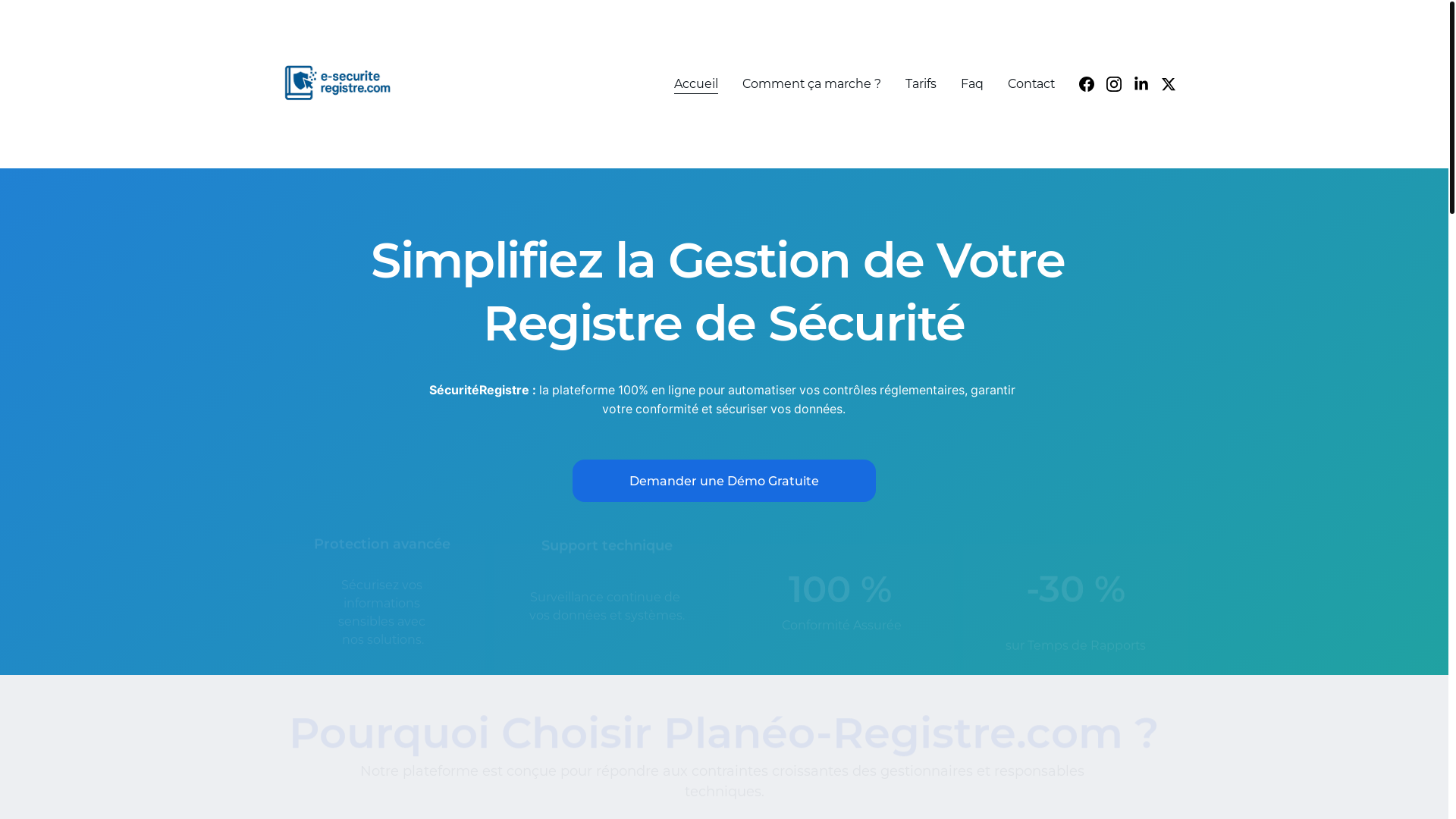 website screenshot of https://planeo-registre.com/