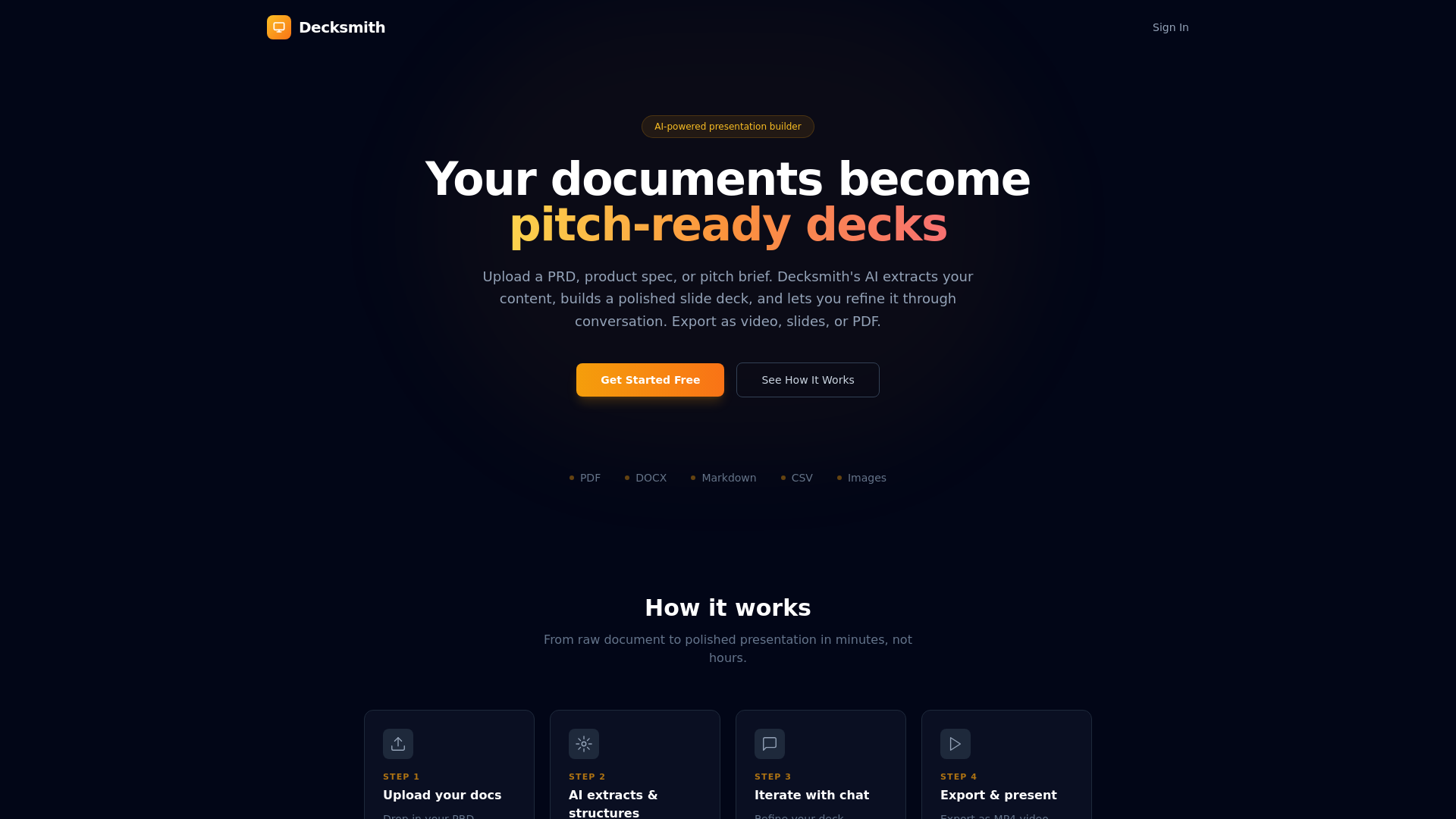 website screenshot of https://decksmith.cloud/