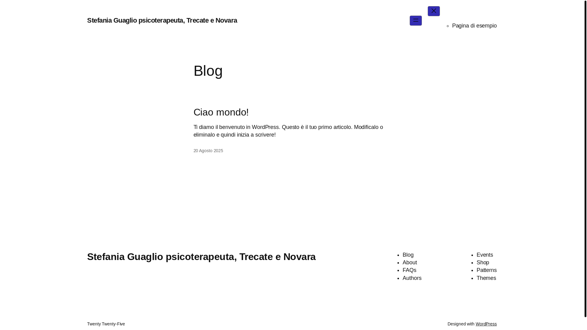 website screenshot of https://stefaniaguaglio.it/